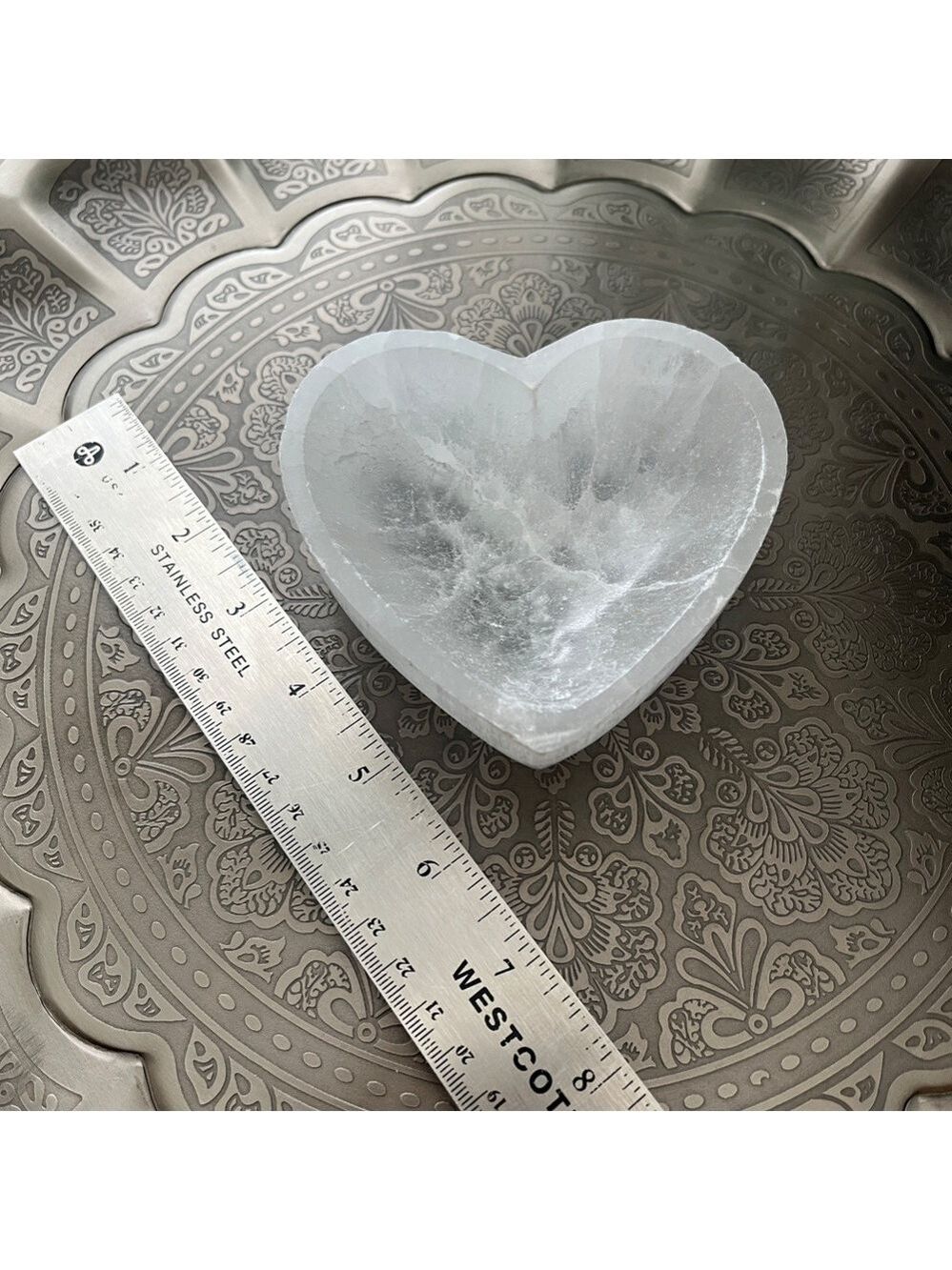 White Selenite Heart Bowl